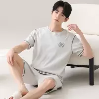 莫代尔睡衣男士夏季新款韩版短袖薄款青少年加肥加大码家居服套装