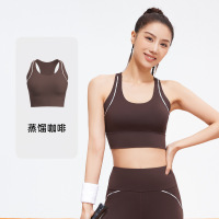 字母线感固定一体式运动内衣高强度防震聚拢瑜伽文胸