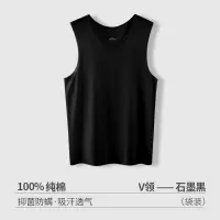 [3件装]男士V领背心纯棉内穿运动全棉内衣宽肩春夏季打底汗衫