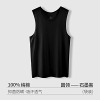 [3件装]男士圆领背心纯棉内穿运动全棉内衣宽肩春夏季打底汗衫