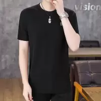 冰丝短袖T恤男士夏季薄款透气修身上衣服大码体恤汗衫男镂空半袖