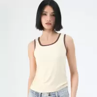 春夏季女士吊带新款撞色拼接内搭背心修身显瘦学生打底上衣