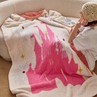 卡通针织半边绒毛毯可爱萌宠沙发毯办公室单人空调毯儿童午睡毯子