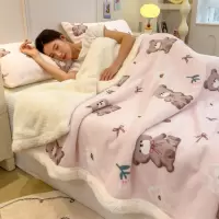 韩式ins风牛奶羊羔绒小毛毯加厚加绒盖毯沙发办公室披肩午睡毯子