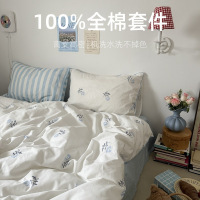 ins奶盐韩系碎花100床上四件套纯棉小清新被套罩床单新款