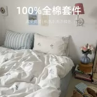 ins奶盐韩系碎花100床上四件套纯棉小清新被套罩床单新款