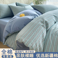 四件套纯棉色织水洗棉被套新款床上用品三件套床单被罩套