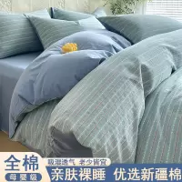四件套纯棉色织水洗棉被套新款床上用品三件套床单被罩套