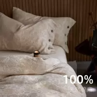 松弛感~棉麻四件套纽扣式轻奢感A类贴身透气休闲被套床单床笠