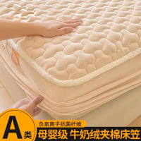 A类加厚牛奶绒床笠罩单件冬季夹棉床罩床单套床垫保护罩新款