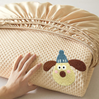 A类原棉磨毛毛巾绣夹棉床笠床垫保护罩儿童防尘套萌宠系列2