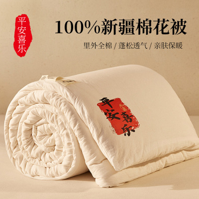 A类纯棉100新疆棉花被加厚冬被春秋被芯空调夏被垫被透气被子