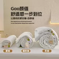 日式A类全棉贡缎加厚冬被提花本草纤维被字家用单双人春秋被 被芯