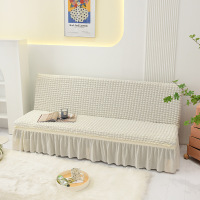 新款弹力四季通用简易无扶手泡泡纱花边沙发套全包沙发罩