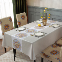 中式桌布防水防油免洗防烫pvc轻奢长方形简约风餐桌面垫茶几台布