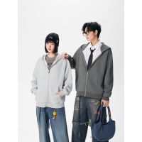 涂鸦开衫连帽卫衣男秋季新款韩版潮牌拉链外套情侣款
