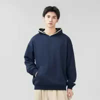 春秋季新款连帽纯色卫衣男重磅310g宽松潮流外套情侣款上衣服厂家