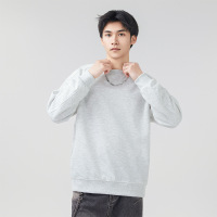 春秋新款310g重磅圆领纯色卫衣男女同款套头百搭简约打底上衣厂家