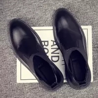 马丁靴秋冬新款男士低帮平跟时尚简约潮流百搭气质通勤日常皮鞋