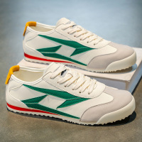 男士夏季新款运动轻便舒适日常休闲百搭透气拼色潮流系带阿甘板鞋