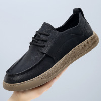 皮鞋男士真皮秋季新款复古休闲鞋子男潮鞋防滑透气高端男单鞋