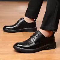 头层牛皮皮鞋男黑色商务鞋潮流耐磨韩版英伦百搭男鞋子