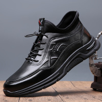 新款秋冬季头层牛皮男鞋潮流英伦运动休闲鞋男韩版圆头皮鞋子