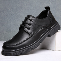 新款秋冬季男鞋潮流头层牛皮商务休闲鞋真皮英伦百搭皮鞋男