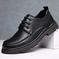 新款秋冬季男鞋潮流头层牛皮商务休闲鞋真皮英伦百搭皮鞋男