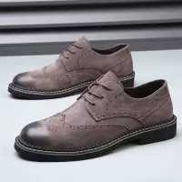 春秋季布洛克男鞋子真皮商务正装鞋男韩版英伦复古尖头皮鞋子潮流