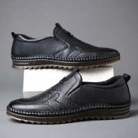 春秋新款头层牛皮男鞋 软底软面中老年休闲鞋 真皮百搭皮鞋子