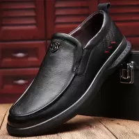 秋冬季新款头层牛皮男鞋软面软底休闲鞋男中老年皮鞋男百搭