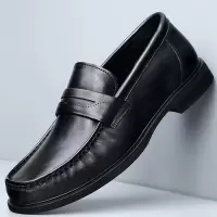 秋季潮鞋懒人鞋男真皮高端韩版商务豆豆鞋男士软底头层牛皮鞋