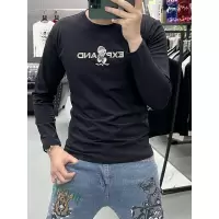 春秋季新款圆领套头T恤时尚潮流修身印花字母长袖百搭青年打底衫t