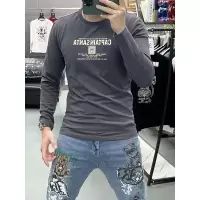 青年新款上衣时尚潮流字母T恤套头男装长袖修身百搭休闲个性打底t