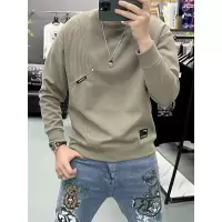 秋冬新款帅气圆领卫衣时尚潮流青少年T恤个性拼接徽章套头打底衫