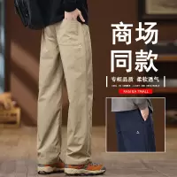 秋冬速干毛巾底工装裤子男秋季新款潮牌直筒宽松休闲运动阔腿长裤
