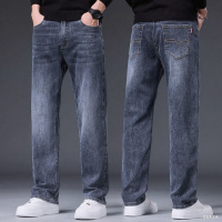春秋季高端牛仔裤男士新款宽松直筒男裤秋冬大码休闲长裤子