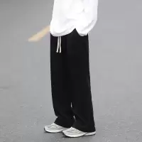 秋冬新款灯芯绒休闲裤男慵懒风港风直筒宽松垂感阔腿宽松长裤子