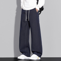 阔腿直筒弯刀休闲裤子男生春秋季新款潮流宽松运动长裤青少年