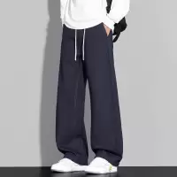 阔腿直筒弯刀休闲裤子男生春秋季新款潮流宽松运动长裤青少年