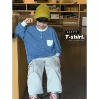 童酷男童秋款时尚条纹宝宝宽松打底衫韩版圆领长袖儿童T恤潮