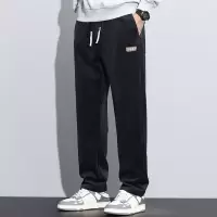 美式阔腿裤男生秋冬宽松抽绳直筒长裤子男士新款运动休闲长裤