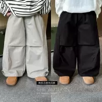 童酷男童秋款童装韩版纯色中小童长裤百搭打杆宽松儿童休闲裤