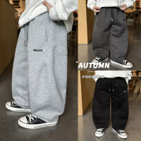 童酷男童秋款湖州织里童装字母刺绣中小童休闲裤拼接儿童卫裤