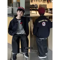 童酷男童秋款湖州织里童装洋气后背个性刺绣翻领拉链儿童外套