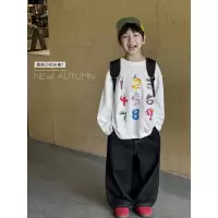 童酷男童秋款湖州织里童装趣味贪吃蛇印花圆领儿童T恤打底衫