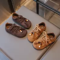 儿童鞋子男女童软底皮鞋秋季新款宝宝韩系挂件勃肯鞋潮