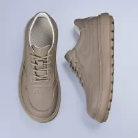 头层牛皮秋冬季新款男士休闲鞋真皮透气百搭鞋子超轻厚底皮鞋男鞋