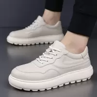 头层牛皮秋冬季新款男士休闲鞋真皮透气皮鞋男款厚底男鞋鞋子